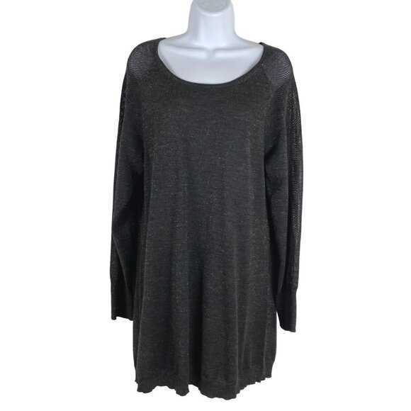Eileen Fisher Tunic Sweater‎ Top Medium Merino Wool Blend Metallic DR-997 - Picture 1 of 8